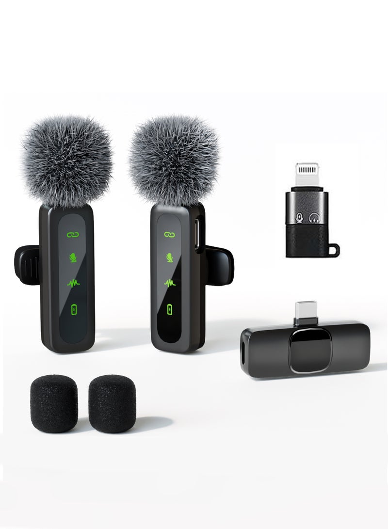 Baborich 2024 Professional Wireless Lavalier Microphone for iPhone 15 Pro Max, iPad, Android - 2-Pack with USB-C Interface for Clear Recording, Supports Live Streaming, YouTube, TikTok, Mono  - Image 1