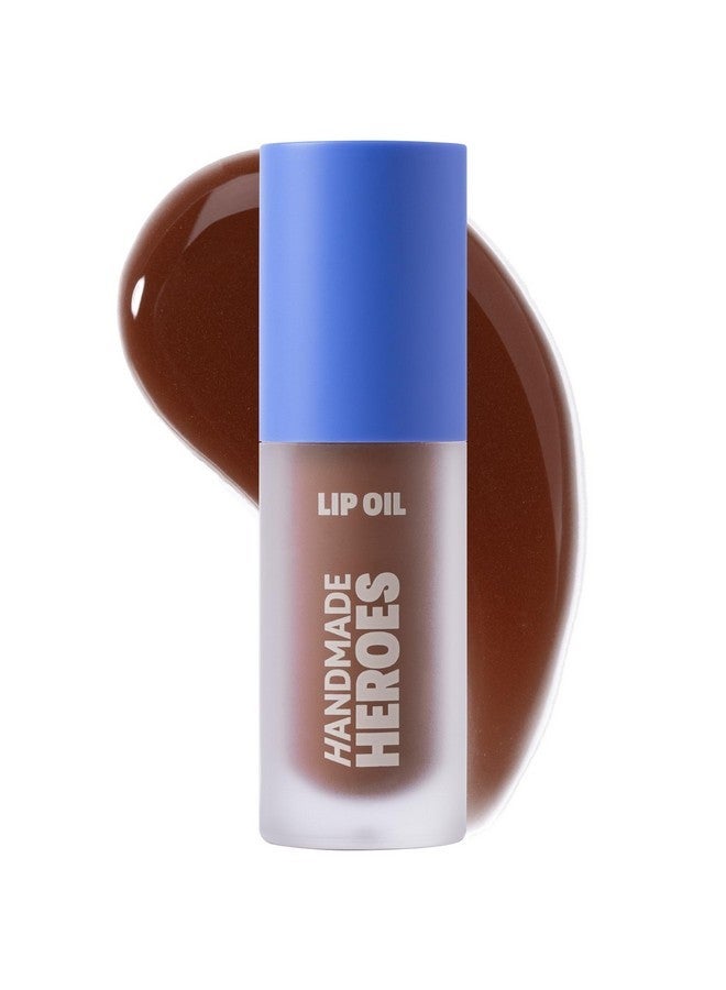 Handmade Heroes 100% Natural Vegan Lip Oil with Squalane Non-Sticky Lip Gloss Moisturizing, Shiny, Nourishing Korean Lip Gloss - Caramel Chestnut - Image 1