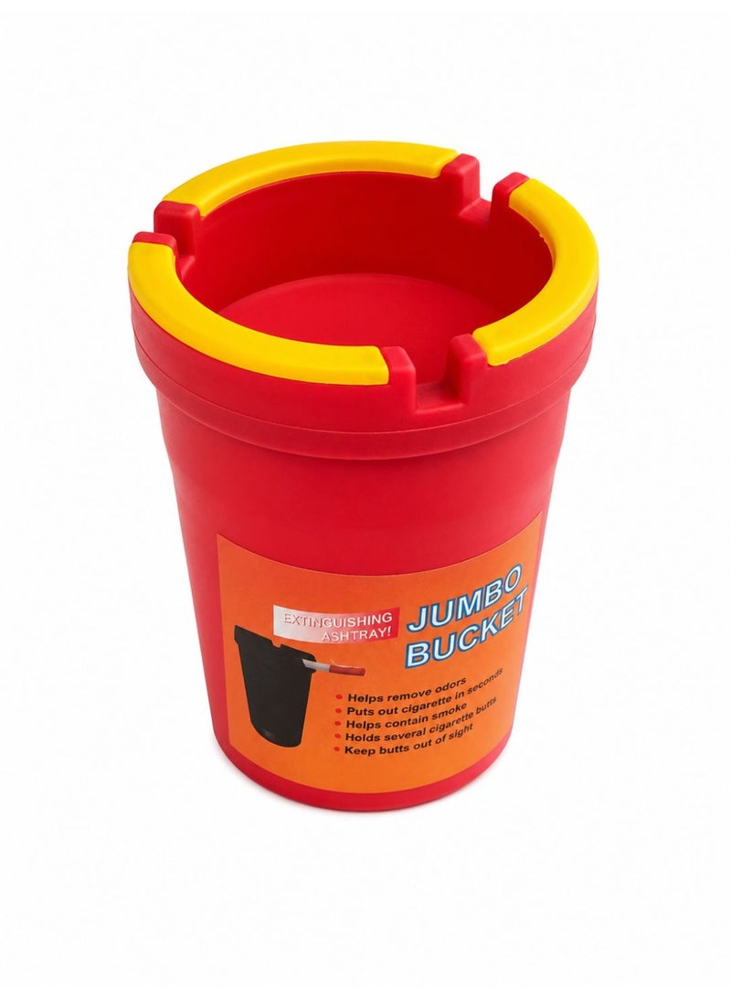 Jumbo Bucket Self-Extinguishing Ashtray — Large Capacity Plastic Cigarette Ashtray with Odour & Smoke Control | Indoor & Outdoor Use