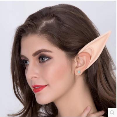 Aweilan Fairy Pixie Soft Elf Ears Cosplay Accessories Halloween Party Pointed Prosthetic Tips Ear (2 Pairs) (Green) - Image 4