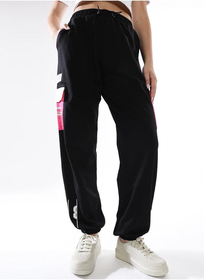 Hubberholme Women Cotton Printed Relaxed-Fit Cargo Joggers  - Image 4