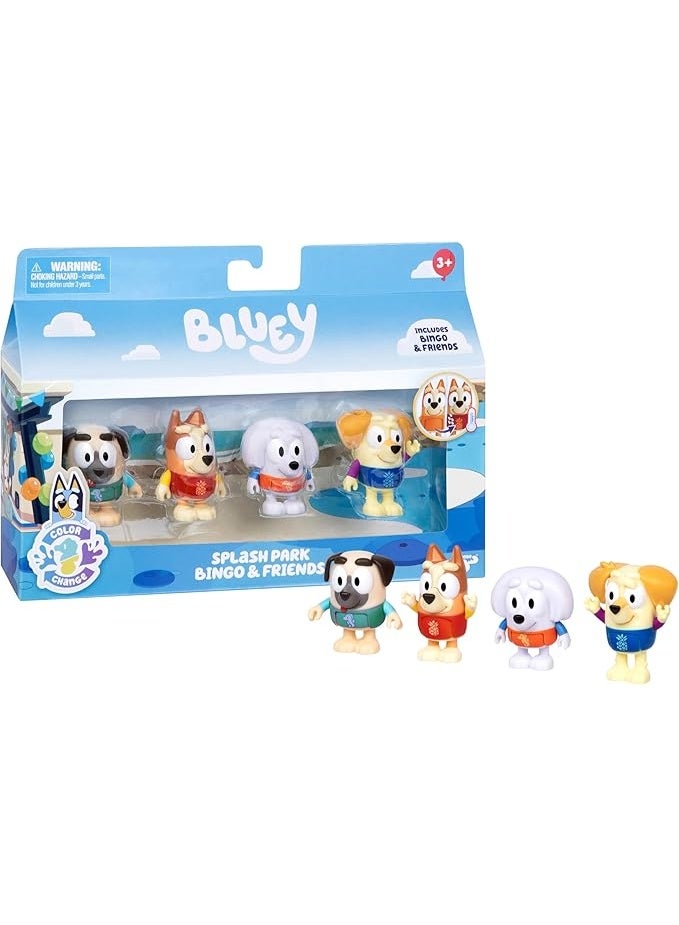 بلوي مجموعة شخصيات بلوَي ذات تغيير اللون، عبوة مكونة من 4، حديقة مائية، بينغو والأصدقاء، حصري - Image 1