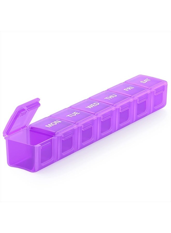 Sukuos Extra Large Weekly Pill Organizer, 7 Day Daily Pill Box Case Arthritis Friendly, BPA Free Portable Medicine Organizer with Clear Lid for Vitamins, Fish Oils or Supplements  - Image 1