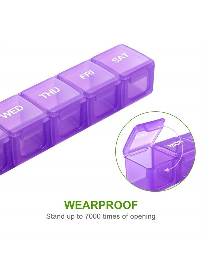 Sukuos Extra Large Weekly Pill Organizer, 7 Day Daily Pill Box Case Arthritis Friendly, BPA Free Portable Medicine Organizer with Clear Lid for Vitamins, Fish Oils or Supplements  - Image 5