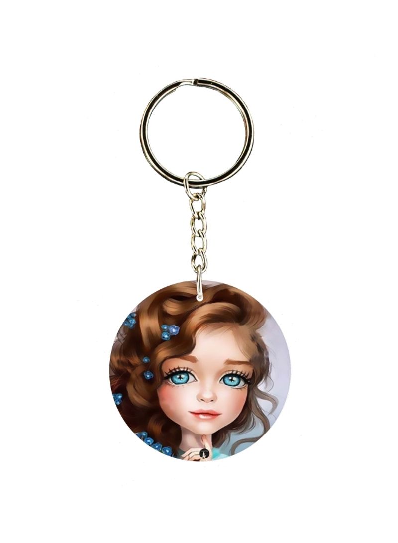 Animie Girl Printed Keychain