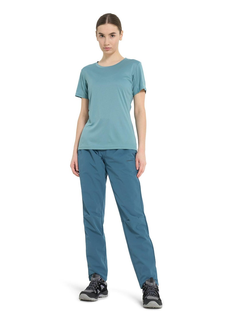 Outventure Women’s Outdoor Blue Green T-Shirt – Fitted Cut, Durable Fabric, Lightweight & Breathable, High Wear Resistance for Active Adventures - Image 4