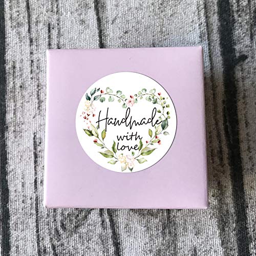 Mr.Mug Greenery Handmade Labels, 1.4 In Round, 500 Adhesive Labels per Roll, Handmade Packaging - Image 3