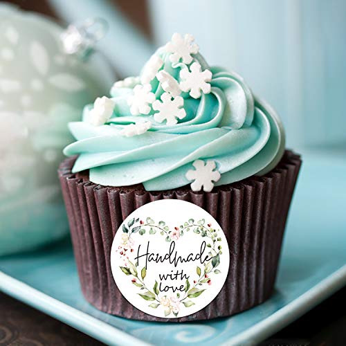 Mr.Mug Greenery Handmade Labels, 1.4 In Round, 500 Adhesive Labels per Roll, Handmade Packaging - Image 5