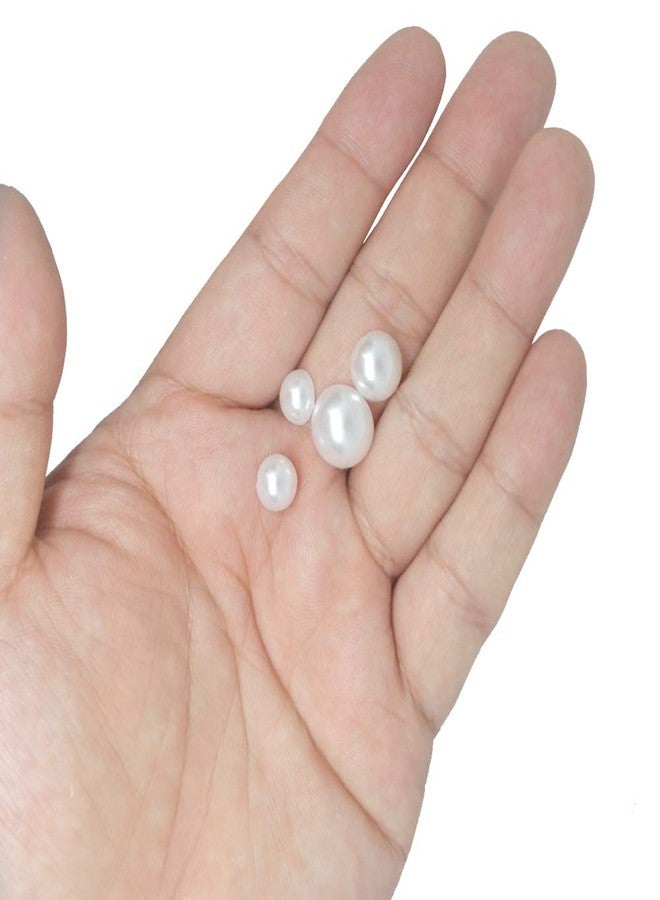 Cymtoo Half Pearl Beads 115pcs 3 Sizes Half Flatback Round Pearl Bead Loose Beads 8mm/10mm/12mm for DIY Crafts (Ivory) - Image 3