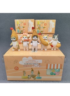 Eikoh Box Egg Mofusand Cat Shark Bee Cat Cos Hamburger Shark Cat Blind Box Collection Model Ornaments-Color:2nd Generation Fried Shrimp Cat