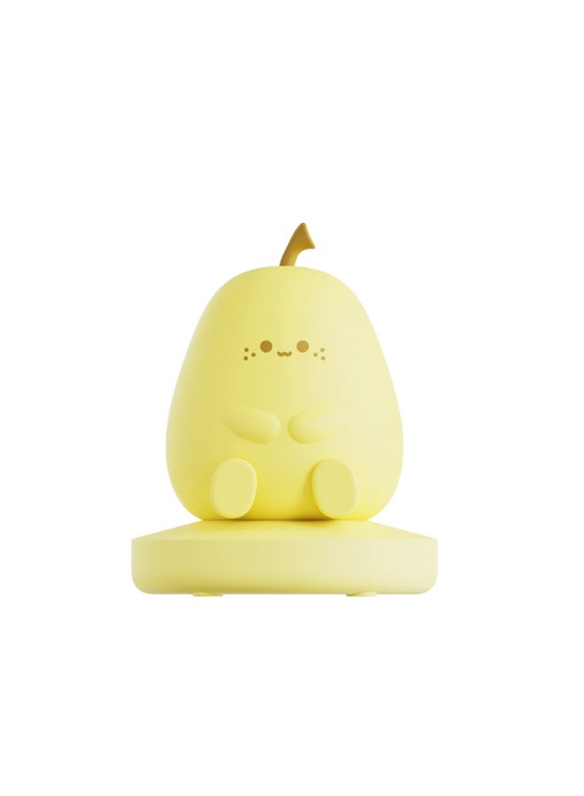 Rechargeable Silicone Night Light with Three - Level Touch Dimming for Bedroom & Kids’ Room（Yellow Pear） - Image 1