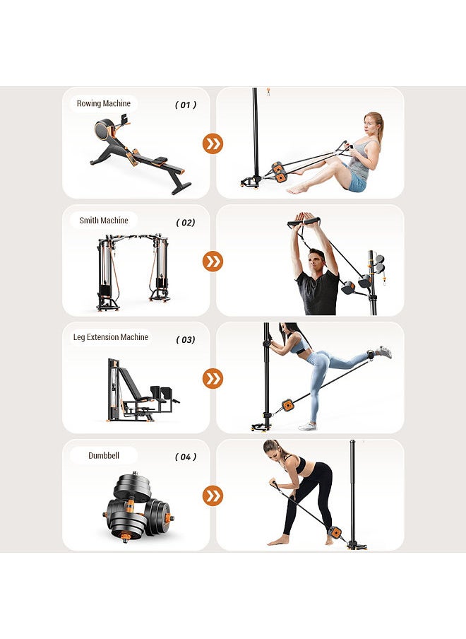 Generic - Adjustable Resistance Band Fitness Pump Exercise Equipment Cable Machine for Arms Legs Chest - Image 1
