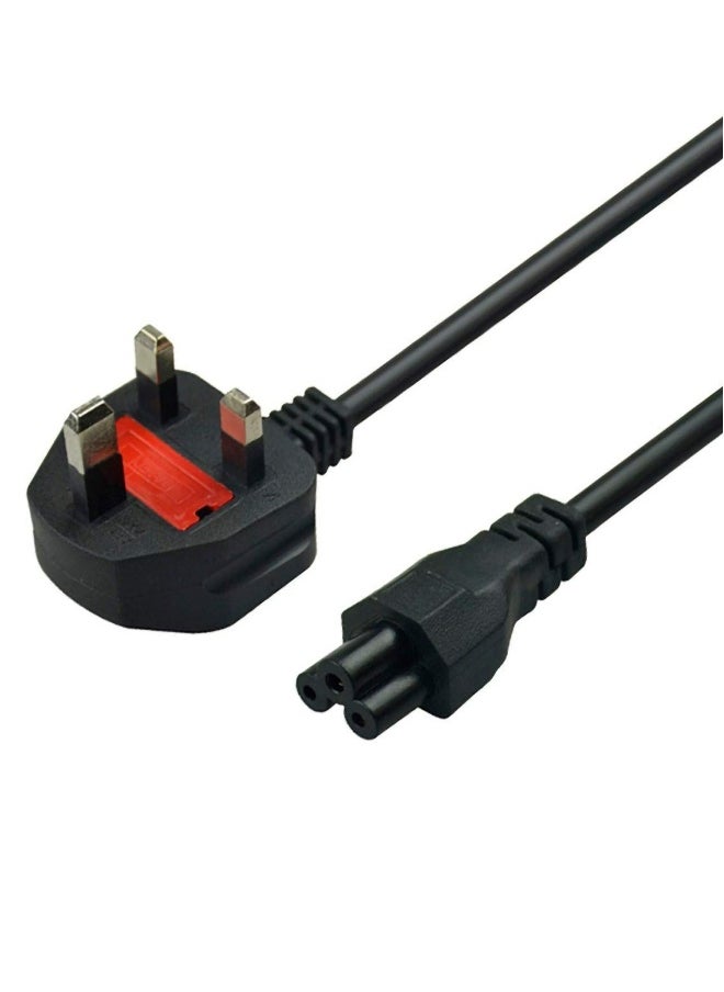 Topleo - UK Cloverleaf 3 Pin Power Cable for Laptop chargers 1.5M, Mains Power Cord lead for PC, Scanners, Printers, TV - Image 1