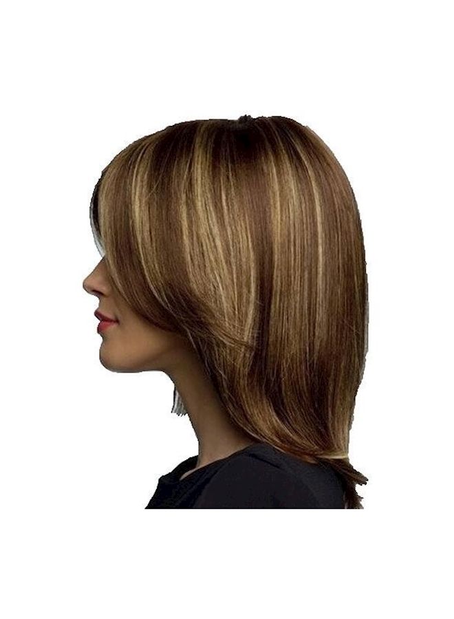 NIBEMINENT Short Straight Hair Wig Brown
