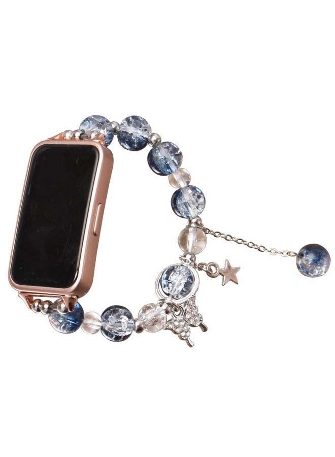 بيوينتي يستخدم لسوار ساعة Huawei Band 8/Huawei Band 9 بسلسلة من الألماس على شكل نجمة زرقاء (ينطبق على محيط المعصم 120 مم - 150 مم) - Image 5