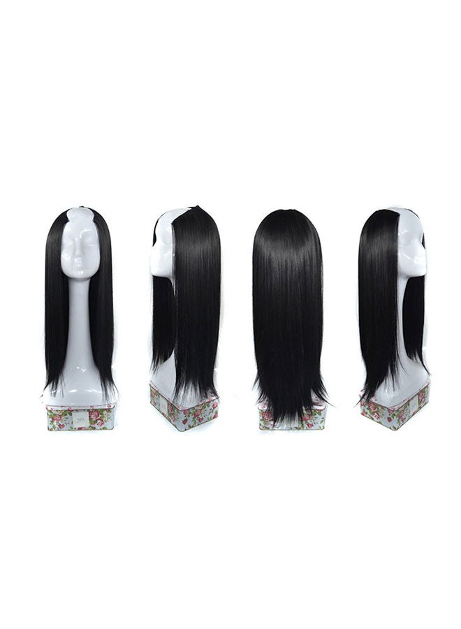 نيبمينينت شعر مستعار مسترسل ومصنوع من الألياف الصناعية خيوط النسيج على شكل حرف U ومزود بجزء أمامي الدانتيل أسود 65x25x5سنتيمتر - Image 1