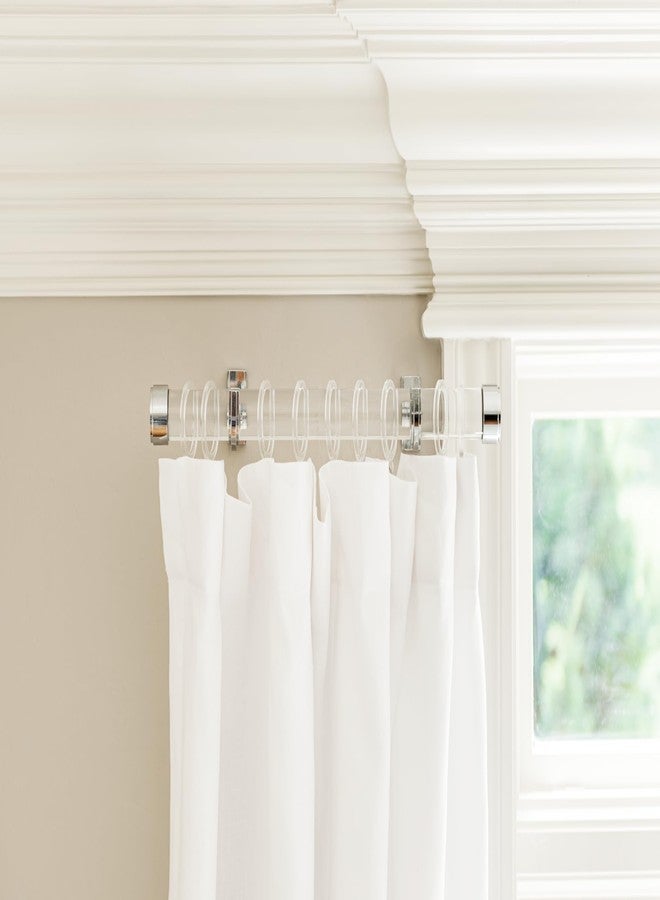 BlastHome Signature Collection Curtain Rings - Premium Quality Acrylic - Quiet & Smooth - Pinhooks and Clips Included - 1 ½ Inch Inside Diameter - Set of 18 for Two Standard Curtains - Clear Acrylic - Image 5