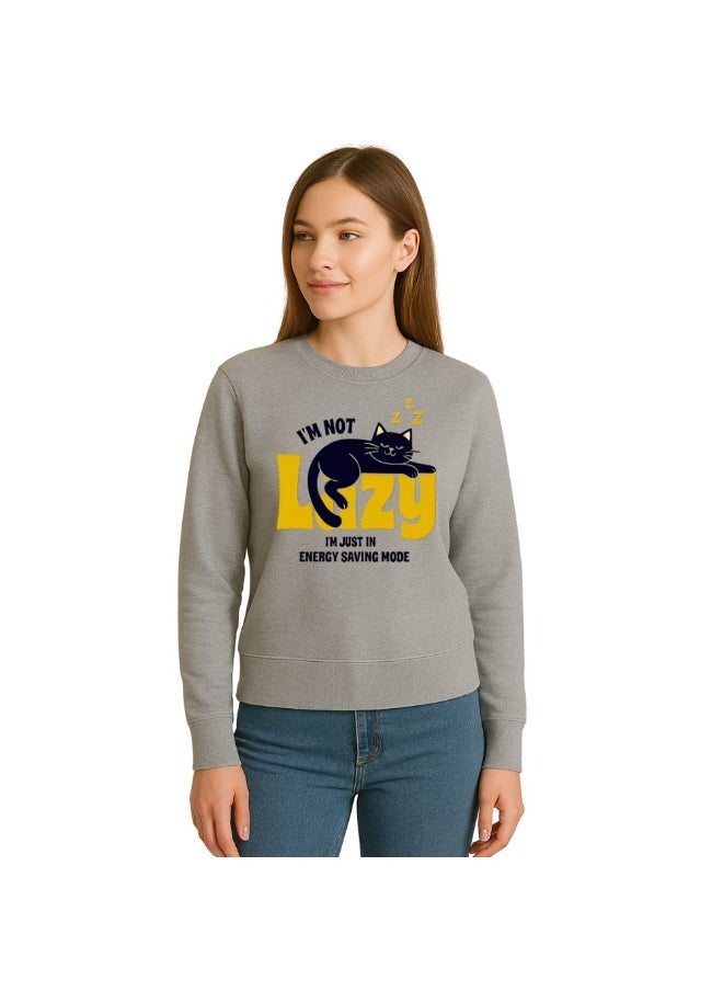 PRINTSHOP4ME Cat Lover Women's Sweatshirt – Long Sleeve,Round Neck,Cotton,Breathable & Stylish Casual Wear  - Image 2