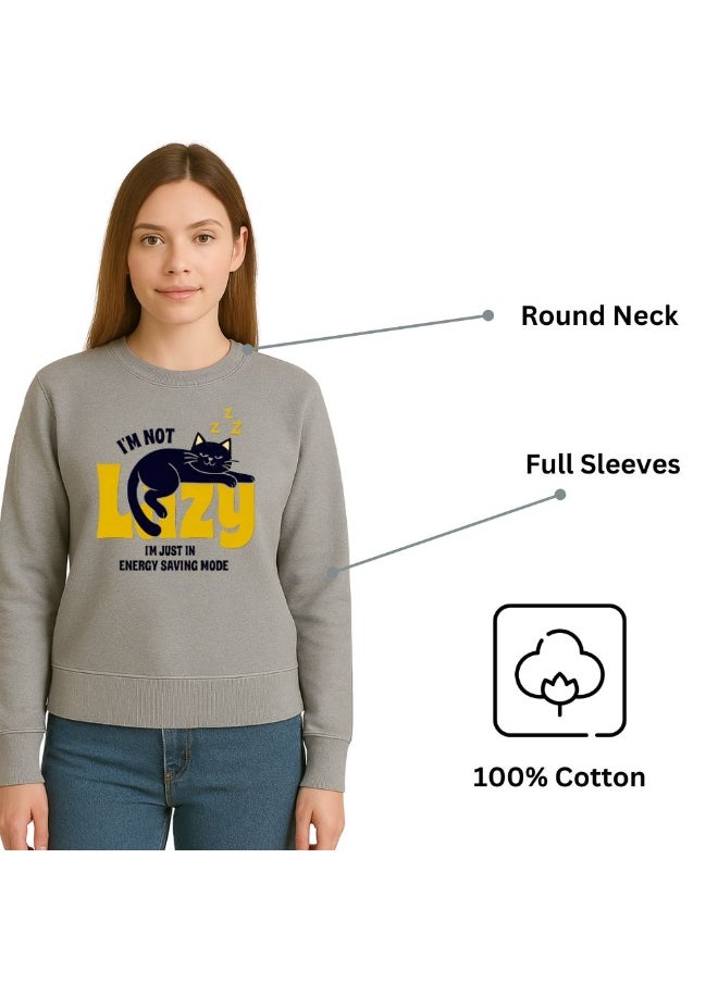 PRINTSHOP4ME Cat Lover Women's Sweatshirt – Long Sleeve,Round Neck,Cotton,Breathable & Stylish Casual Wear  - Image 5