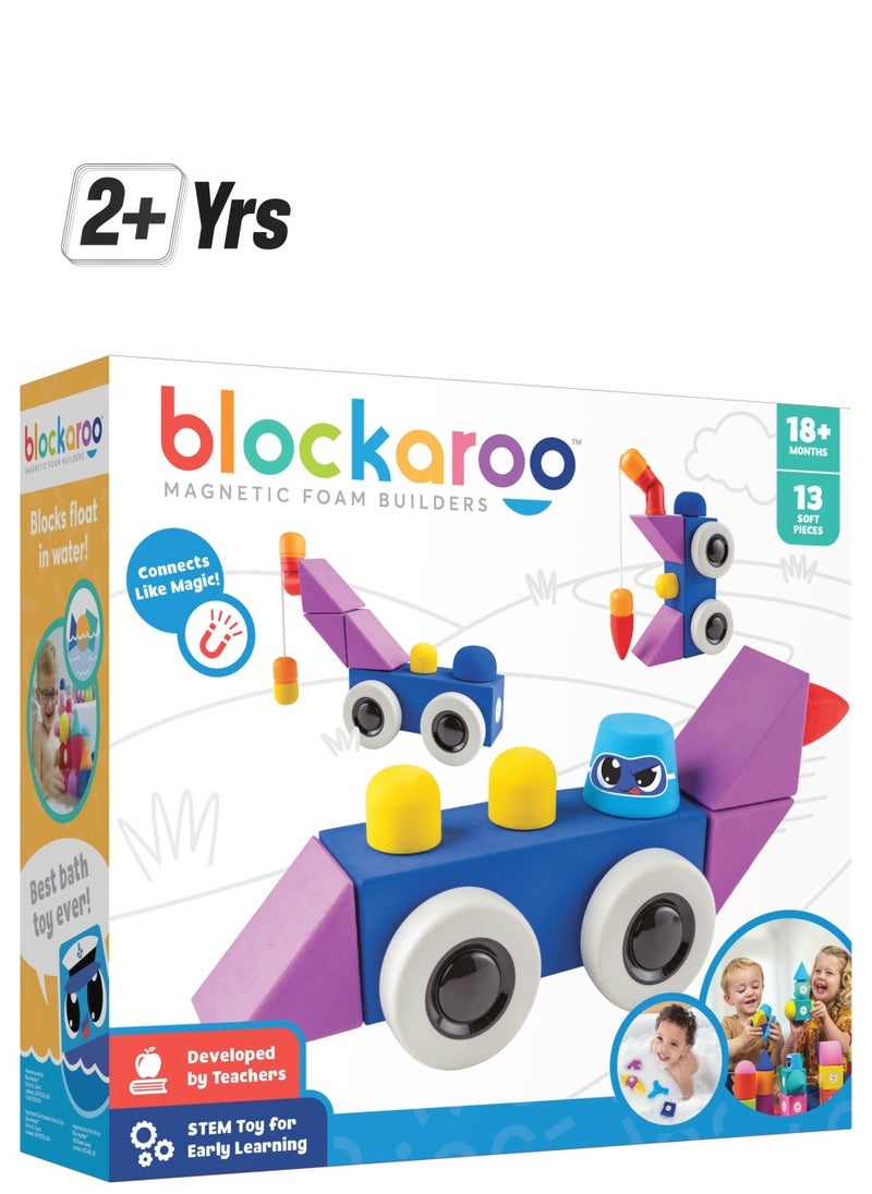blockaroo - BLOCKAROO MAGNETIC FOAM BLOCKS -MEDIUM -ROADSTER - Image 1