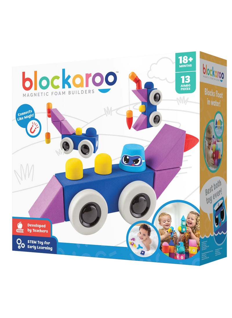 blockaroo - BLOCKAROO MAGNETIC FOAM BLOCKS -MEDIUM -ROADSTER - Image 1