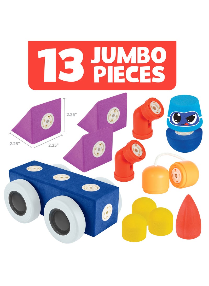 blockaroo - BLOCKAROO MAGNETIC FOAM BLOCKS -MEDIUM -ROADSTER - Image 1