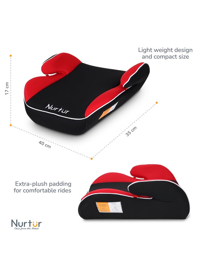 Nurtur Nova Kids Booster Seat - Arm Rest - Easy to Install - Universally Fit â€“ Wide Cushioned Base - Suitable from 4 years to 12 years (Group 2/3) - Red - Image 4