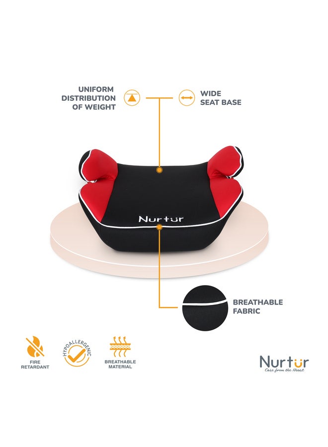 Nurtur Nova Kids Booster Seat - Arm Rest - Easy to Install - Universally Fit â€“ Wide Cushioned Base - Suitable from 4 years to 12 years (Group 2/3) - Red - Image 3