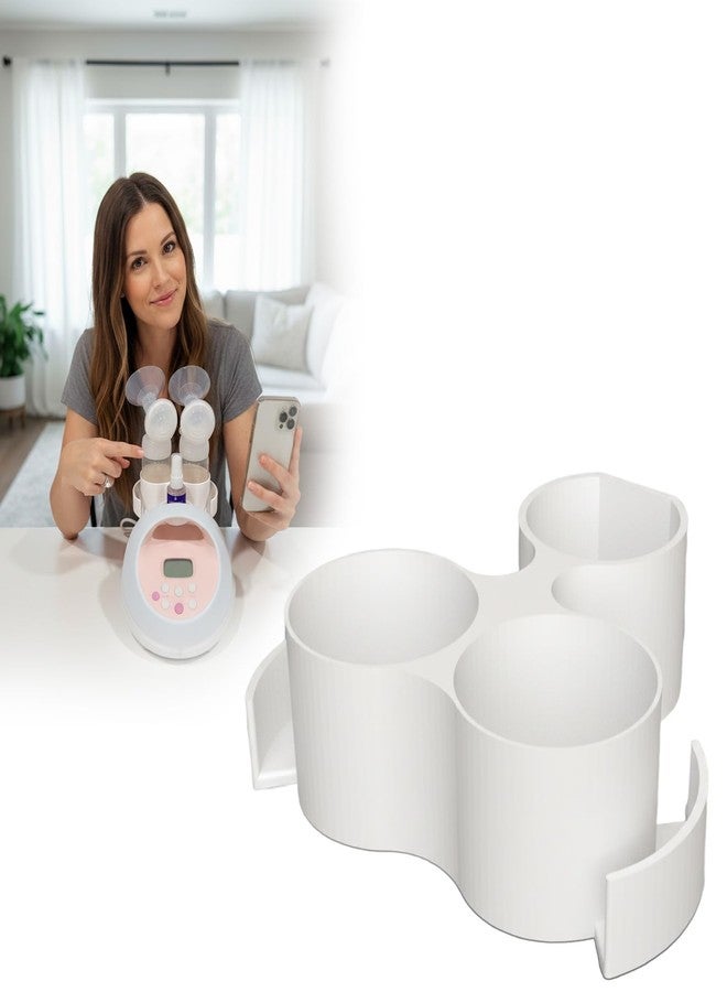 حامل زجاجة وخرطوم لجهاز شفط الحليب سبيكترا S2 (الموديلات الجديدة/الفتحة المربعة)، متوافق مع مضخات الثدي سبيكترا، يُنظم ويُسهل رحلة شفط الحليب، هدية مثالية للأمهات الجدد - Image 1
