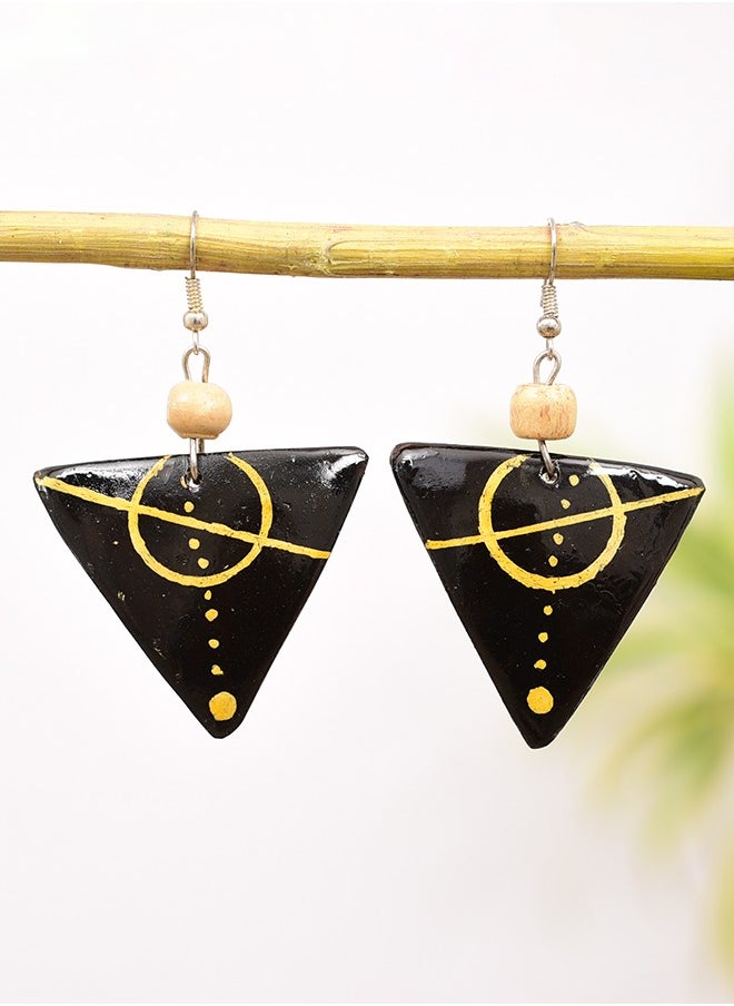N & H Eco-friendly Handmade Jewellery Coconut Wooden Earrings Lightweight Hoopwire Earrings Bohemian Pendant Dangle Earrings Set  - Image 2