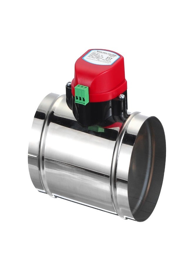 باتيكيل مخمد مجرى هواء باتيكيل 4 بوصة، مصنوع من الفولاذ المقاوم للصدأ، مزود بمحرك كهربائي، قابل للتعديل، للتحكم في تدفق الهواء ومنع ارتداده، مناسب لأنظمة موازنة الهواء في أنظمة التكييف والتهوية، يعمل بجهد 24 فولت تيار متردد - Image 1