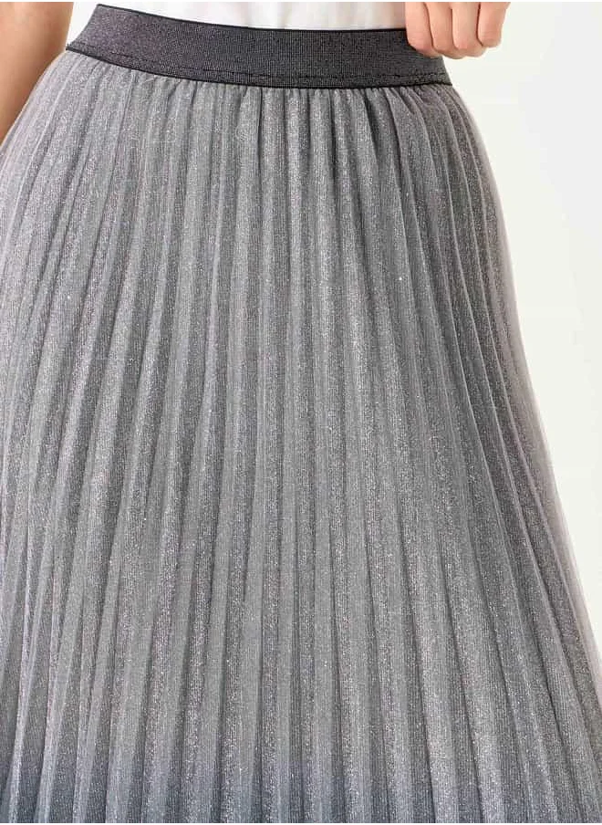 2Xtremz 2Xtremz Ombre Pleated A-Line Midi Skirt