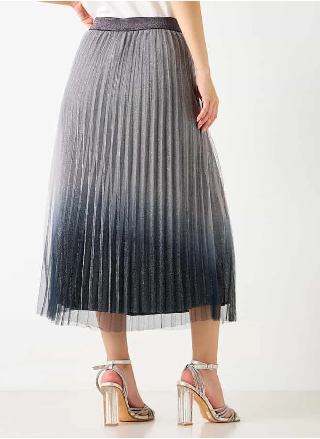 2Xtremz 2Xtremz Ombre Pleated A-Line Midi Skirt