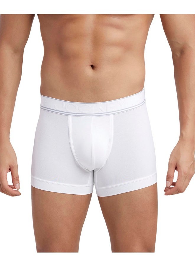 JOCKEY - Jockey HG16 Men's Tencel Micro Modal Elastane Stretch Solid Trunk with Natural Stay Fresh Properties_White_L - Image 1