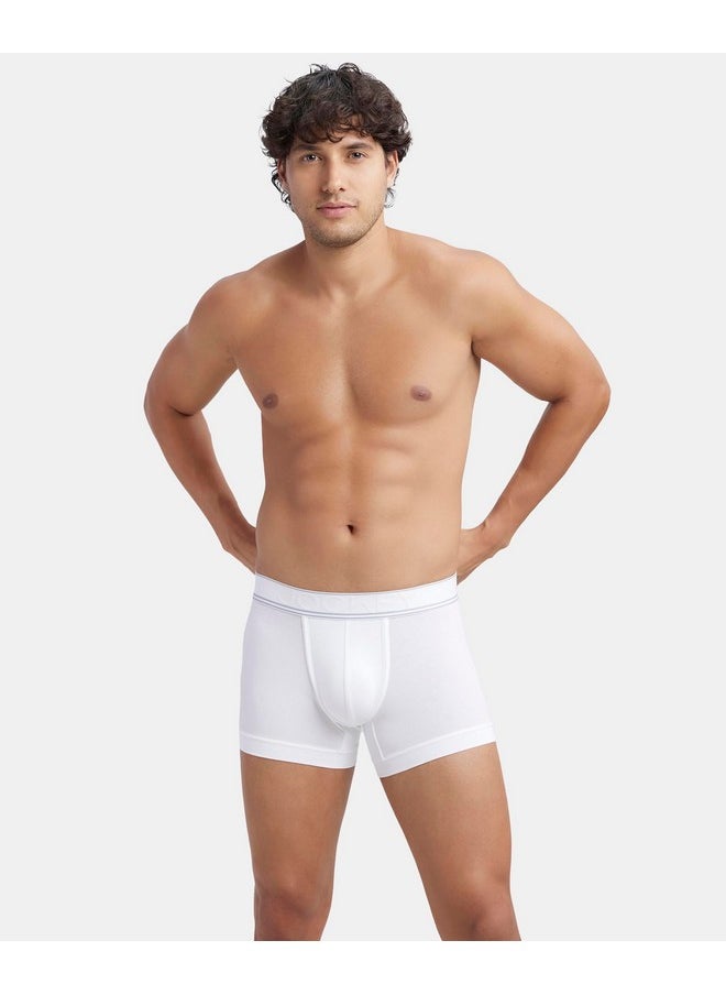 JOCKEY - Jockey HG16 Men's Tencel Micro Modal Elastane Stretch Solid Trunk with Natural Stay Fresh Properties_White_L - Image 1