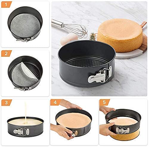Xacton Cake Making 4 in 1 Combo of 6 Slot Cup Cake Muffin Tray with Heart Round Square Shape Cake Mould Used in Microwave Oven OTG Cooker Cake Mould Combo Bakeware Combo 6 - Image 2