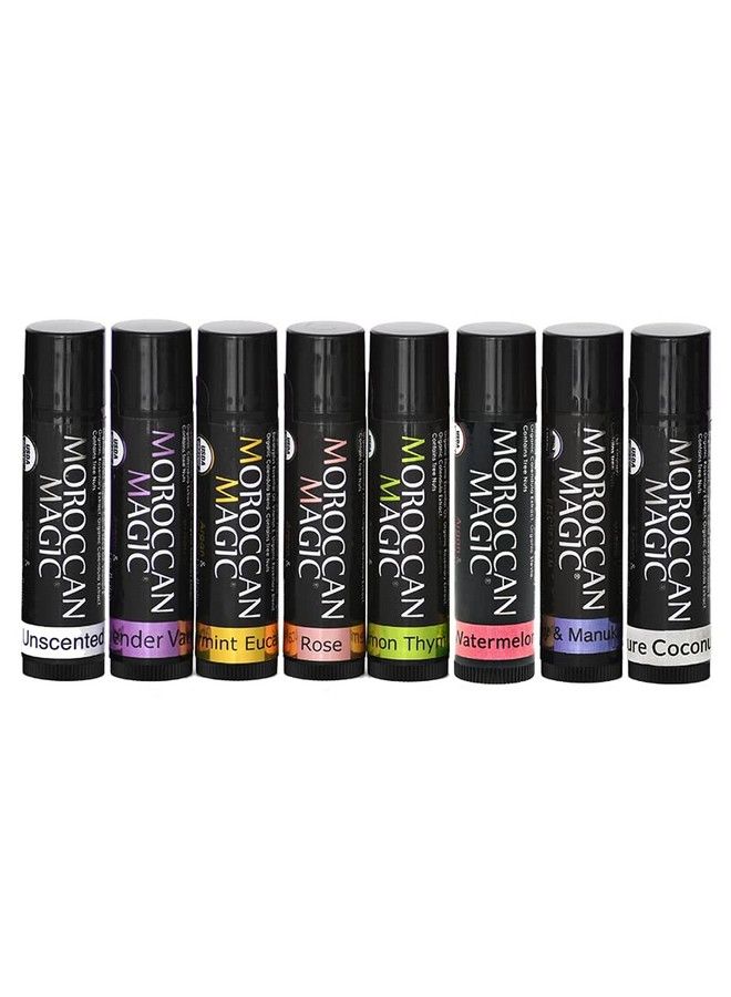 Moroccan Magic Organic Lip Balm Variety Pack Gift Set | Natural Argan And Essential Oils | Smooth | Nontoxic Cruelty Free | 8 Pack - Image 2