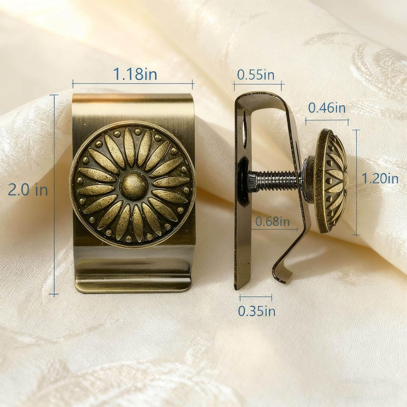 Doselves Tapestry Wall Hanging Clamps 4PCS 1.2x2.0 Textile Art Decoration Hangers Metal Clips for Hanging Rugs Carpet Display (Antique) - Image 2