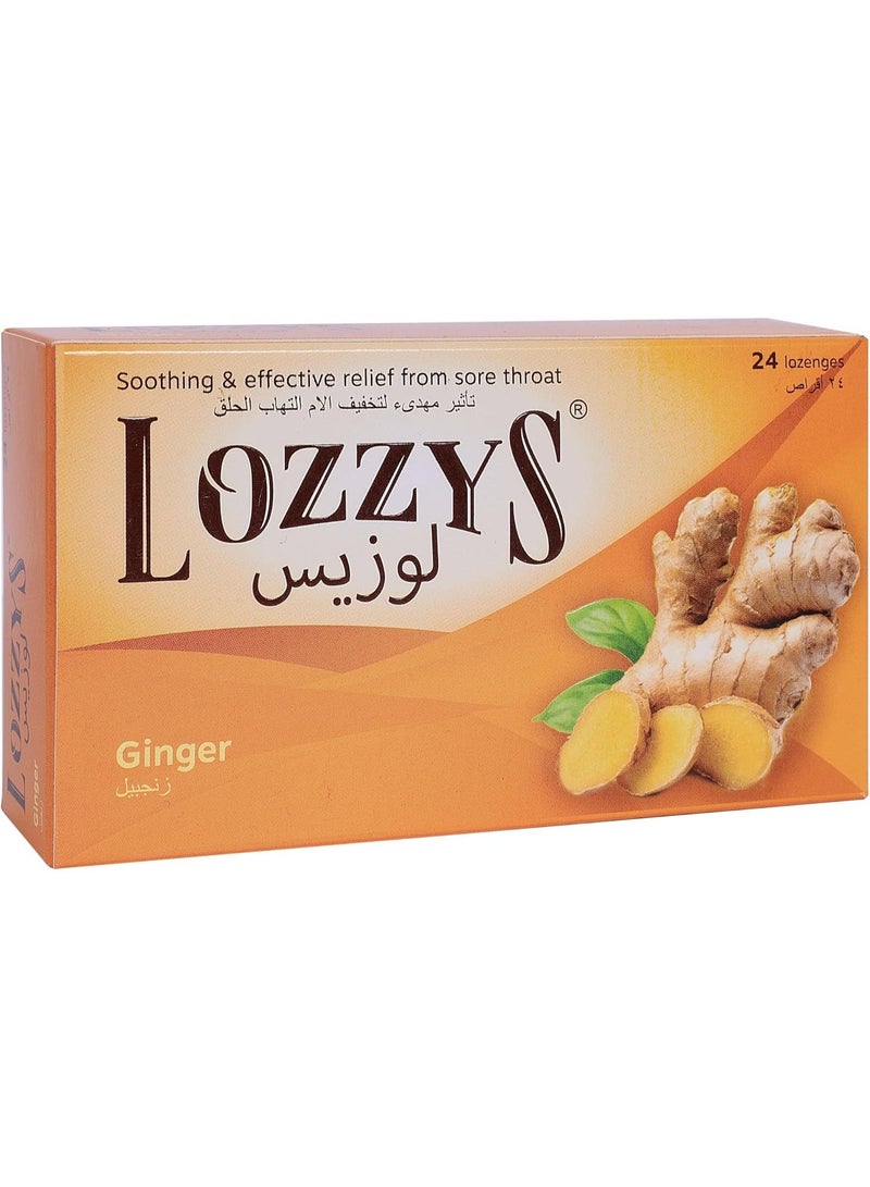 Lozzys Ginger Lozenges - Sore Throat Relief - 24 Lozenges - Image 1