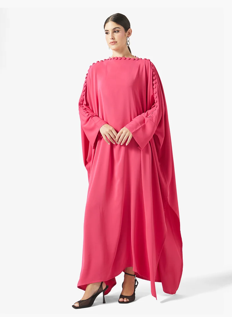 فايور Draped Cape Maxi Dress