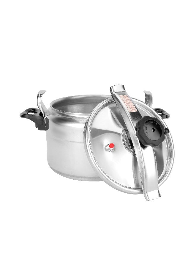 DELCASA - 5 Liter Aluminum Pressure Cooker Equipped with Multi Safety Device and Unique Pressure Indicator Durable Aluminum Alloy Construction with Firm Handles Silver - Image 1