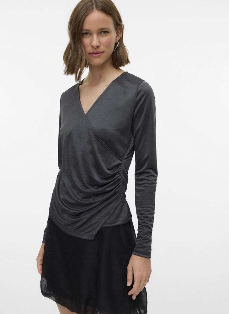 فيرو مودا بلوزة بأكمام طويلة ملفوفة من فيمنايما - Image 1