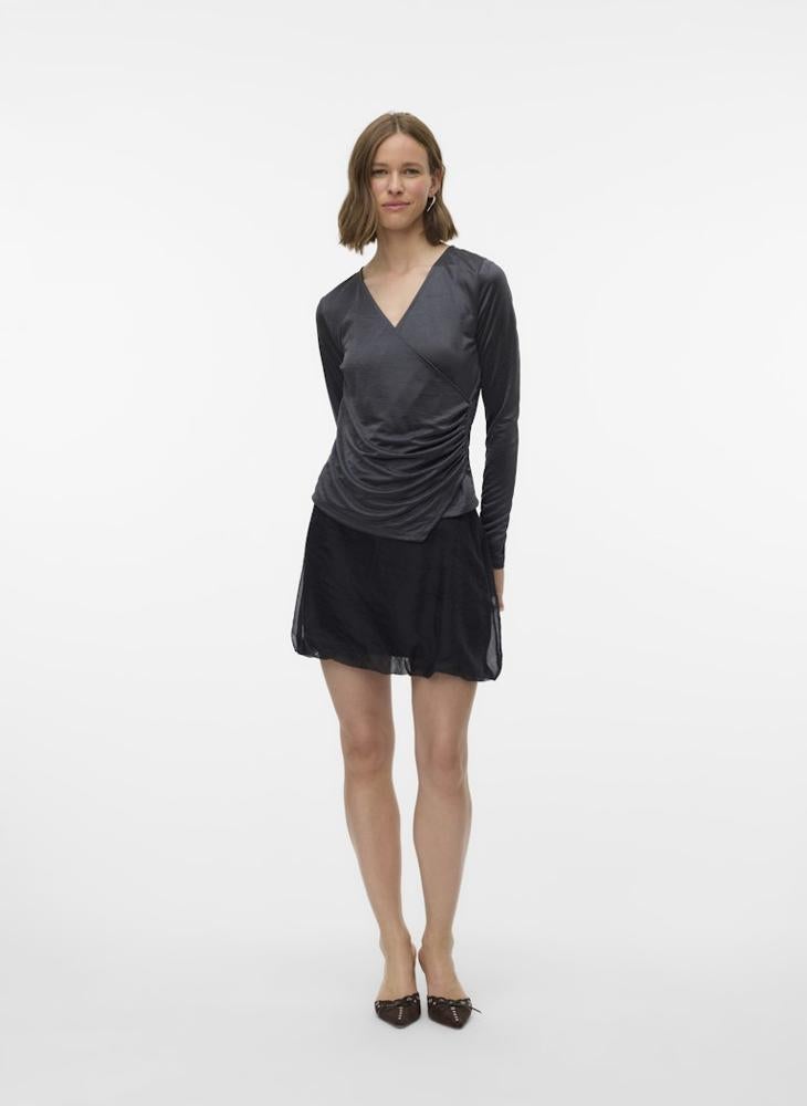 فيرو مودا بلوزة بأكمام طويلة ملفوفة من فيمنايما - Image 4