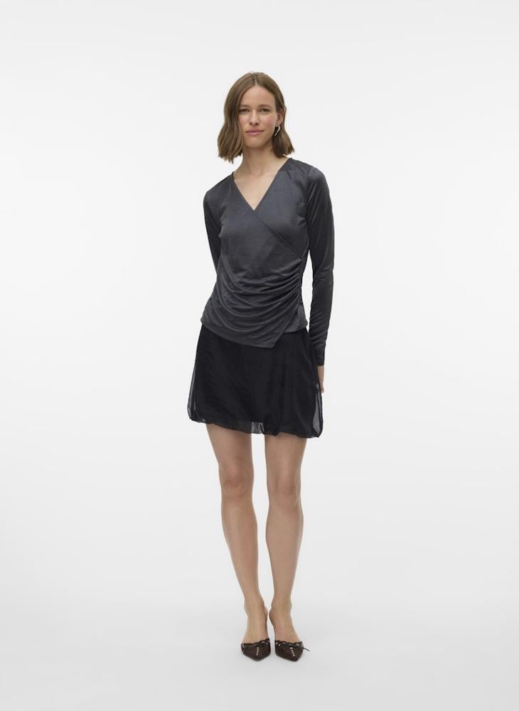 فيرو مودا بلوزة بأكمام طويلة ملفوفة من فيمنايما - Image 4