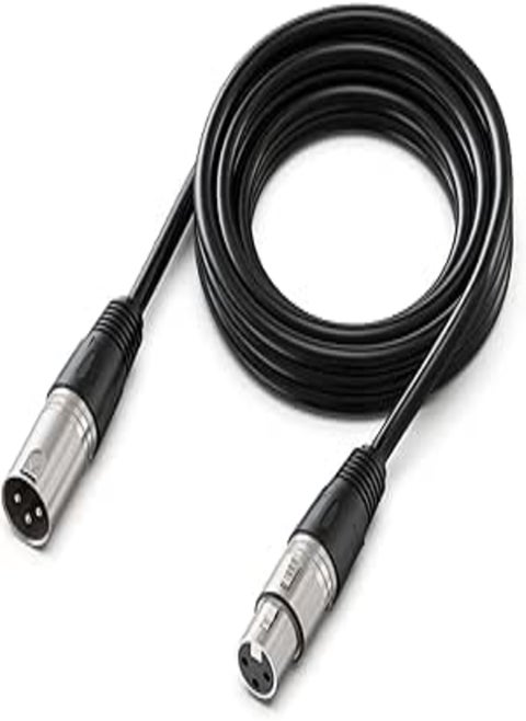 كابل FIFINE XLR، كابل تمديد ميكروفون XLR بطول 3 متر مع 3 دبابيس متوازنة، سلك صوت ميكروفون XLR ذكر إلى أنثى، كابل مكبر صوت XLR، سلك ميكروفون، متوافق مع ميكروفون XLR لتسجيل البث الصوتي، أسود-L9
