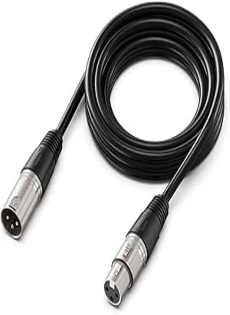 فيفين كابل FIFINE XLR، كابل تمديد ميكروفون XLR بطول 3 متر مع 3 دبابيس متوازنة، سلك صوت ميكروفون XLR ذكر إلى أنثى، كابل مكبر صوت XLR، سلك ميكروفون، متوافق مع ميكروفون XLR لتسجيل البث الصوتي، أسود-L9  - Image 1