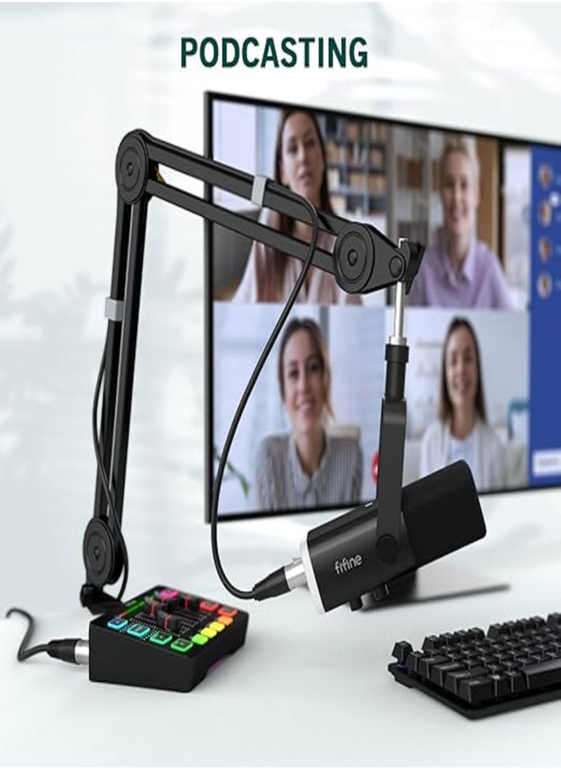 فيفين - كابل FIFINE XLR، كابل تمديد ميكروفون XLR بطول 3 متر مع 3 دبابيس متوازنة، سلك صوت ميكروفون XLR ذكر إلى أنثى، كابل مكبر صوت XLR، سلك ميكروفون، متوافق مع ميكروفون XLR لتسجيل البث الصوتي، أسود-L9 - Image 1