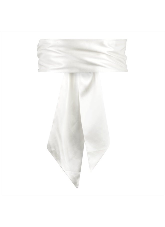 BOLEROSE - Bridal Wedding Bridesmaid Satin Long Sash Belt (Ivory, 10 CM X 250 CM) - Image 1