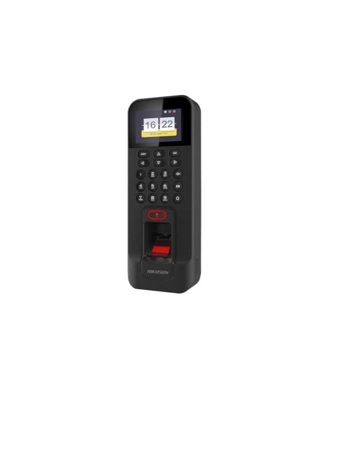HIKVISION - Hikvision DS-K1T804BMF Pro Series Fingerprint Terminal with 8-Inch Color Touchscreen, Fingerprint & RFID Card Authentication, 2D Barcode Scanning, Face Recognition Capability, TCP/IP & PoE Support, Video Intercom Integration, Anti-Spoofing Technology, 5000 Fingerprint Capacity, 10,000 Card Capacity, and 200,000 Event Storage - Image 1