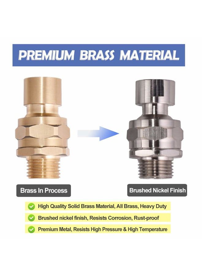 YDmeet Shower Head Swivel Ball Adapter Brass Adjustable Shower Arm Connector Universal Showering Component (Brushed Nickel) - Image 3